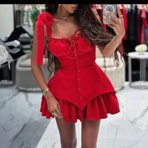 Elegant Red Sleeveless Dress